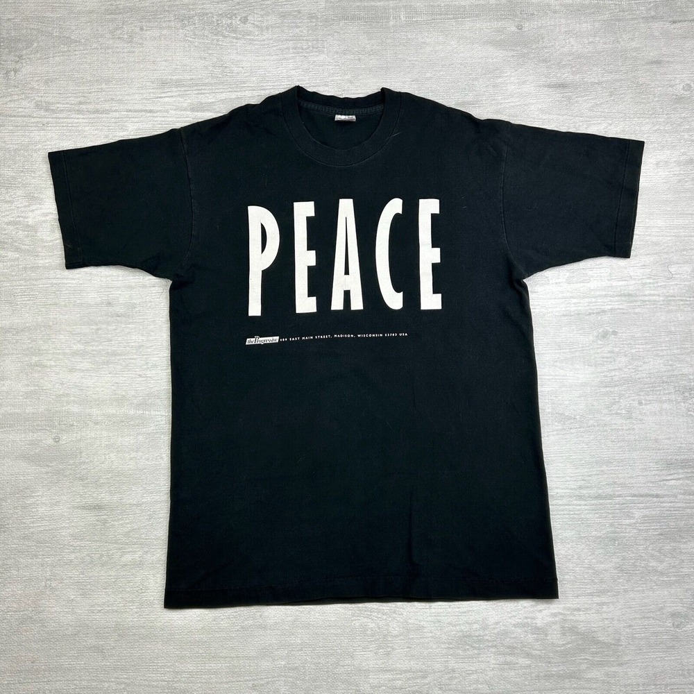 Vintage The Progressive Magazine Shirt Adult Large Black‎ Justice Peace Rights
